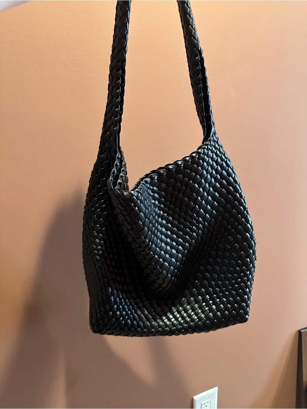 Woven Black Shoulder Bag - Classic Women’s Tote